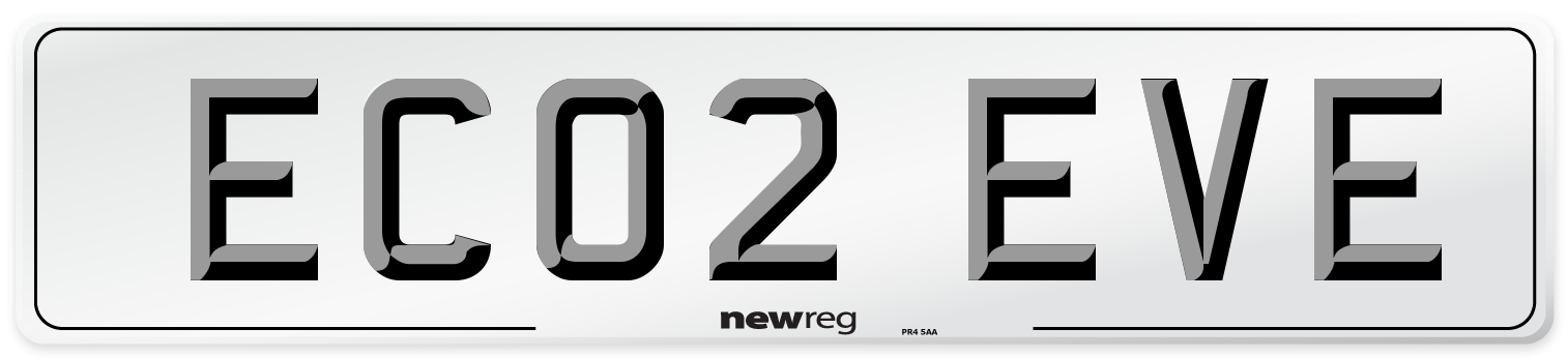 EC02 EVE Number Plate from New Reg